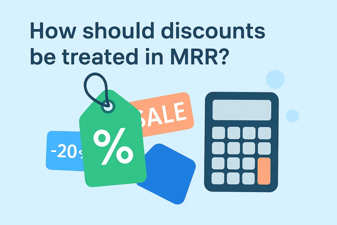How should discounts be treated in MRR?