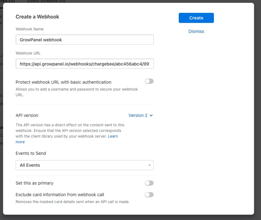 Configure Chargebee webhook