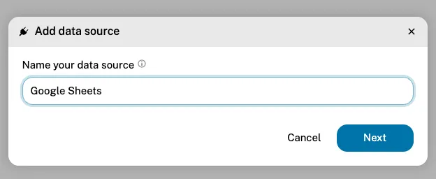 Name Google Sheets source
