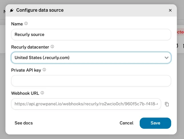 Configure Recurly source