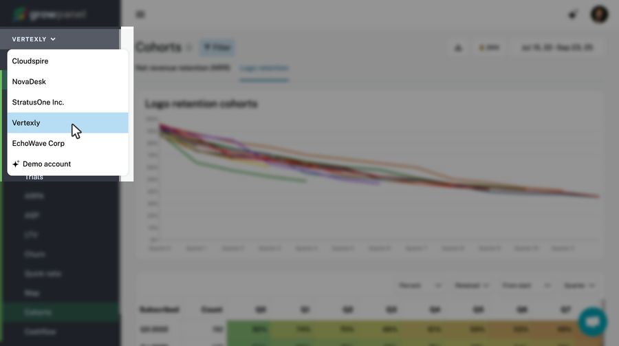 Switch GrowPanel accounts
